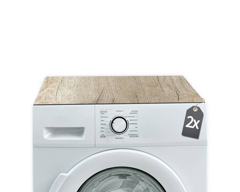 Tabletop Antirutschmatte Waschmaschinenauflagen 2er Holz-Optik 60 cm Textil-Finish waschbar, 2-St., Rutschfeste Gummi Unterlage als Trockner Waschmaschinen-Abdeckung von Tabletop