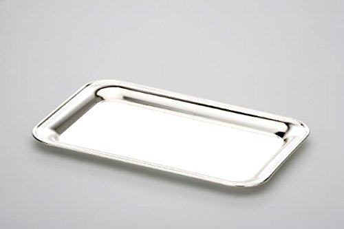 Tablett rechteckig glatt poliert 23,5 x 15,5 cm versilbert Anlaufgeschützt von Tablett