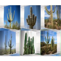 Kaktus Duschvorhang | Saguaro Kakteen Duschvorhänge von TablishedWorksUSA