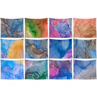 Marmor Wandbehang | Abstrakte Kunst Wandteppich Fluid Aquarell Wandteppiche Moderne Goldader Marmorierung Wanddekor-stoff von TablishedWorksUSA