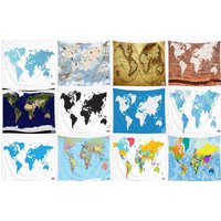 Weltkarte Wandbehang | Vintage Planet Erde Wandbehänge Globus Alte von TablishedWorksUSA