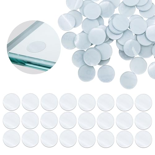 120 Stück Schutzpuffer Abstandshalter Selbstklebend Silikonpuffer Rund Elastikpuffer Transparent Antirutsch Stoßfänger Pads für Bad Glas Tischplatte Glasflächen, 20 x 2 mm von TaboSI