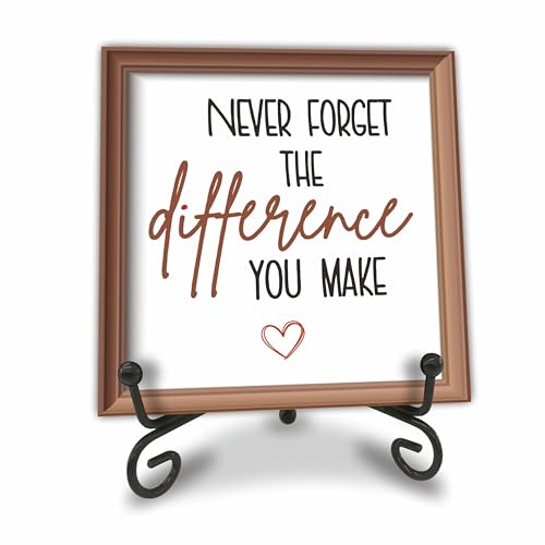Never Forget The Difference You Make – Holzschild mit Metallstütze, Regal, Tischdekoration, Geschenk für Kinder, Erwachsene, Schreibtischdekoration für Zuhause und Büro – C01 Never Forget The Difference You Make – Holzschild mit Metallstütze, Regal, Tischdekoration, Geschenk für Kinder, Erwachsene, Schreibtischdekoration für Zuhause und Büro – C01 von Tabyon