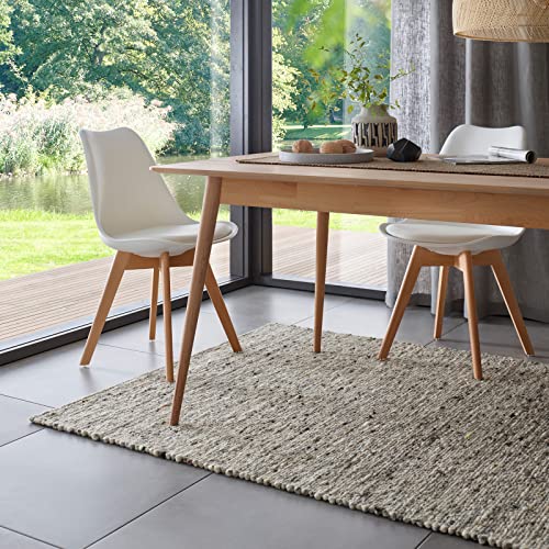 TacaHome Wollteppich Natur Handweb Teppich I Reine Schur-Wolle im Skandinavischen Design I Wohnzimmer Schlafzimmer Esszimmer Kinderzimer Büro | 250 x 290 cm Grau Meliert TacaHome Wollteppich Natur Handweb Teppich I Reine Schur-Wolle im Skandinavischen Design I Wohnzimmer Schlafzimmer Esszimmer Kinderzimer Büro | 250 x 290 cm Grau Meliert von TacaHome