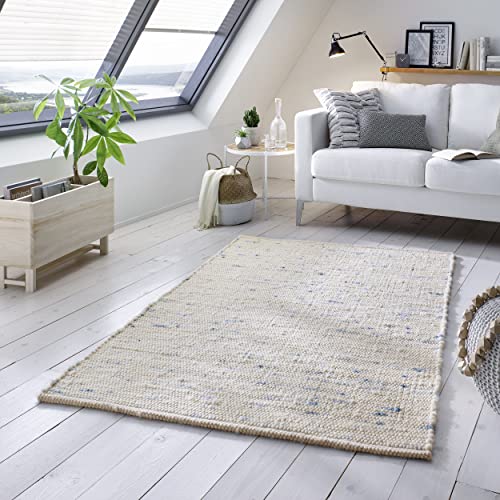 TacaHome Wollteppich Natur Handweb Teppich I Reine Schur-Wolle im Skandinavischen Design I Wohnzimmer Schlafzimmer Esszimmer Kinderzimer Büro | 250 x 340 cm Blau Meliert TacaHome Wollteppich Natur Handweb Teppich I Reine Schur-Wolle im Skandinavischen Design I Wohnzimmer Schlafzimmer Esszimmer Kinderzimer Büro | 250 x 340 cm Blau Meliert von TacaHome