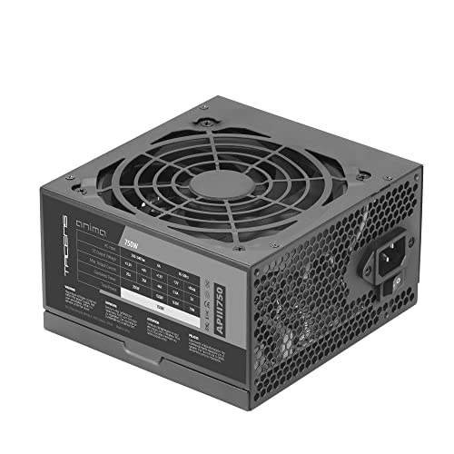 Tacens Anima APIII750, Netzteil PC ATX 750W, SMD und DC-DC Technologien, 85% Wirkungsgrad 12V, Ultraleiser 12cm-Lüfter, Extralange Flachkabel, Schwarz von TACENS