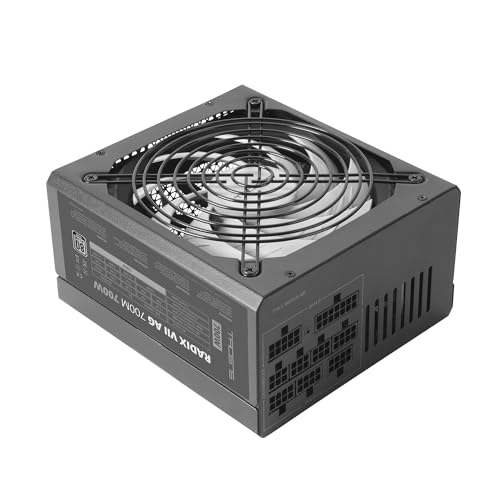 Tacens Radix VII AG 700, Vollmodulares 700W ATX-Netzteil, 10 Jahre Garantie, 80Plus Silver, +87% Wirkungsgrad, 140mm FDB-Lüfter mit AI-RPM Technologie, Japanische-Kondensatoren 105º, Schwarz von TACENS
