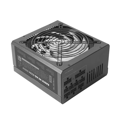 Tacens Radix VII AG 800, Vollmodulares 800W ATX-Netzteil, 10 Jahre Garantie, 80Plus Silver, +87% Wirkungsgrad, 140mm FDB-Lüfter mit AI-RPM Technologie, Japanische-Kondensatoren 105º, Schwarz von TACENS