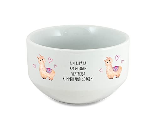 Tachinedas Kreativshop Alpaka Müslischale witzige Lama Müslischüssel mit Spruch Porridge Schüssel Schale von Tachinedas Kreativshop