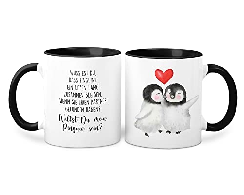 Bedruckter Kaffeebecher Willst du mein Pinguin sein Kaffeetasse Tasse von Tachinedas Kreativshop