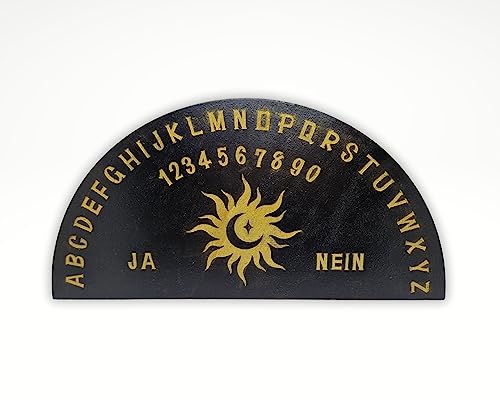 Pendelbrett Profi Pendeltafel aus Holz Pendelboard deutsch schwarz gold Pendeln Pendelunterlage Pendel Wahrsagen von Tachinedas Kreativshop