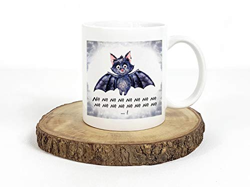 Bedruckte Tasse mit Fledermaus Kaffeebecher Tiermotiv von Tachinedas Kreativshop