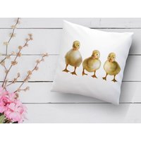 Kissen Mit Enten Küken Weiß 40x40 cm Entchen Frühling Osterdeko Sofakissen Dekoration von TachinedasCreative