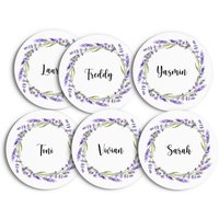 Personalisierte Untersetzer Mit Wunschnamen Und Lavendel Blüten Tischdeko Platzkarte Hochzeit Feier Fest Gestgeschenk Lila von TachinedasCreative