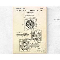 Dartscheibe Vintage Patent Print. Blaupause Wandkunst. Spielzimmer Dekor von Taciturnart