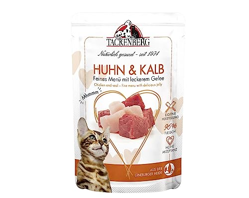 TACKENBERG Katzenfutter Huhn und Kalb, Nassfutter für Katzen - 12x85 g - Hochwertiges Katzennassfutter für eine ausgewogene Ernährung in Premiumqualität - ohne Zuckerzusatz TACKENBERG Katzenfutter Huhn und Kalb, Nassfutter für Katzen - 12x85 g - Hochwertiges Katzennassfutter für eine ausgewogene Ernährung in Premiumqualität - ohne Zuckerzusatz von Tackenberg