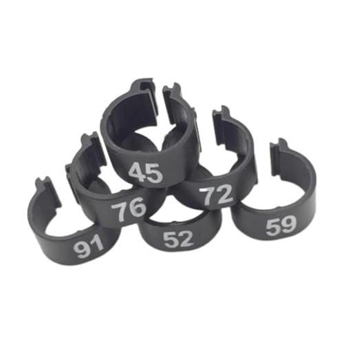 100 Stück 10 mm nummerierte Vogelbeinbänder aus Kunststoff mit Clip zur Identifizierung von Papageien- und Taubenbeinbändern,Schwarz,100 Stück 100 Stück 10 mm nummerierte Vogelbeinbänder aus Kunststoff mit Clip zur Identifizierung von Papageien- und Taubenbeinbändern,Schwarz,100 Stück von Taconey