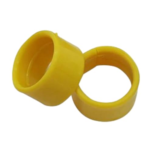 100 Stück 16/18/20 mm große, aufsteckbare Beinbänder aus Kunststoff für Geflügelbeine zur Fütterung von Hühnern und Enten, Identifizierung der Beinbänder.,Gelb,Innendurchmesser 2,0 cm von Taconey