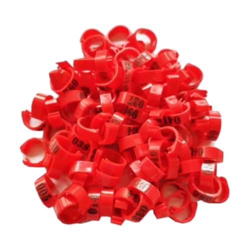 100 Stück 8 mm Kunststoffclip-Vogelbeinbänder zur Identifizierung von Tauben-, Geflügel- und Papageienbeinbändern,Rot,Einheitsgrösse 100 Stück 8 mm Kunststoffclip-Vogelbeinbänder zur Identifizierung von Tauben-, Geflügel- und Papageienbeinbändern,Rot,Einheitsgrösse von Taconey