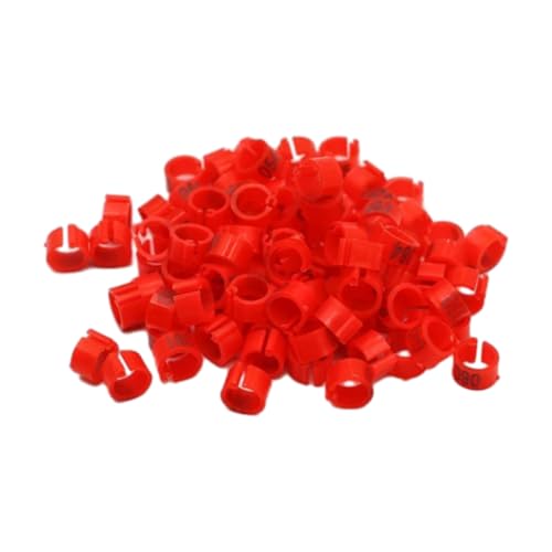 100 Stück 8 mm nummerierte Vogelbeinbänder aus Kunststoff mit Clip für das Identifikationstraining von Papageien und Tauben,Rot,100 Stück 100 Stück 8 mm nummerierte Vogelbeinbänder aus Kunststoff mit Clip für das Identifikationstraining von Papageien und Tauben,Rot,100 Stück von Taconey