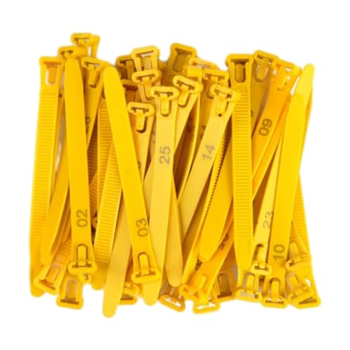 100 Stück verstellbare, flexible Fußringe aus Kunststoff für Geflügelvögel zur Kennzeichnung von Hühnerbeinbändern, einfach zu installieren,Gelb,100 Stück 100 Stück verstellbare, flexible Fußringe aus Kunststoff für Geflügelvögel zur Kennzeichnung von Hühnerbeinbändern, einfach zu installieren,Gelb,100 Stück von Taconey