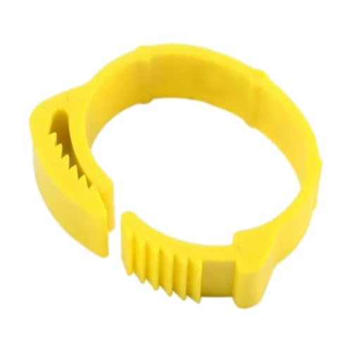 100 Stück verstellbare Ratschen-Geflügelbeinbänder aus Kunststoff für Enten, Tauben, Gänse und andere Fütterungsgeräte auf Bauernhöfen, einfach zu installieren.,Gelb,Einheitsgrösse von Taconey