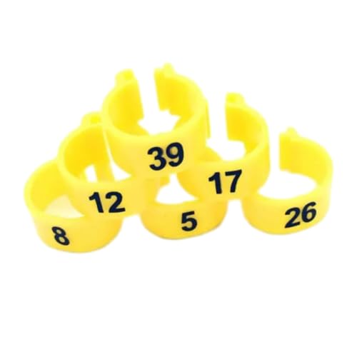 200 Stück 10 mm Kunststoff Bajonett Vogel Fußring für Heimvögel Brieftaube Papagei Identifikationsmarkierung Zubehör,Gelb,Einheitsgrösse von Taconey