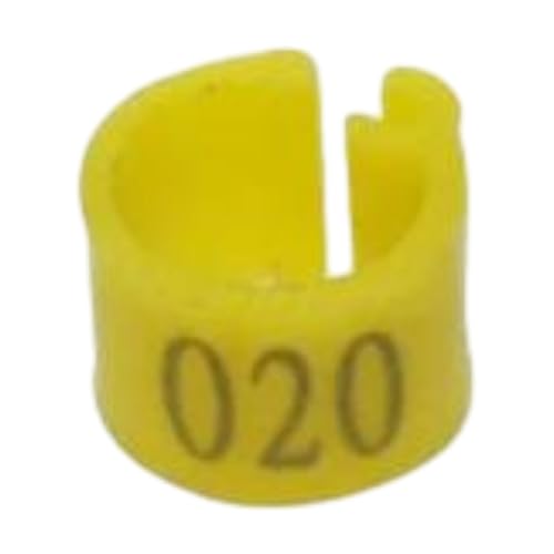 200 Stück 6 mm nummerierte Vogelfußringe aus Kunststoff mit Clip für das Training zur Identifizierung und Markierung von Papageien und Tauben, einfach zu verwenden,Gelb,Einheitsgrösse 200 Stück 6 mm nummerierte Vogelfußringe aus Kunststoff mit Clip für das Training zur Identifizierung und Markierung von Papageien und Tauben, einfach zu verwenden,Gelb,Einheitsgrösse von Taconey