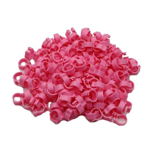 200 Stück 8 mm Kunststoff-Beinbänder mit Clip zur Identifizierung von Tauben- und Papageienbeinbändern, einfach zu verwenden,Rosa,Einheitsgrösse 200 Stück 8 mm Kunststoff-Beinbänder mit Clip zur Identifizierung von Tauben- und Papageienbeinbändern, einfach zu verwenden,Rosa,Einheitsgrösse von Taconey