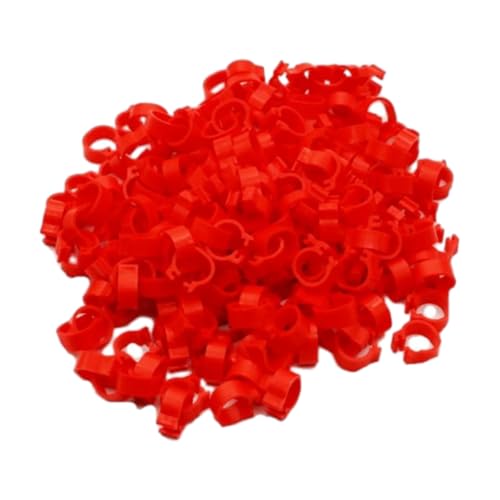 200 Stück 8 mm Kunststoff-Beinbänder mit Clip zur Identifizierung von Tauben- und Papageienbeinbändern, einfach zu verwenden,Rot,Einheitsgrösse 200 Stück 8 mm Kunststoff-Beinbänder mit Clip zur Identifizierung von Tauben- und Papageienbeinbändern, einfach zu verwenden,Rot,Einheitsgrösse von Taconey