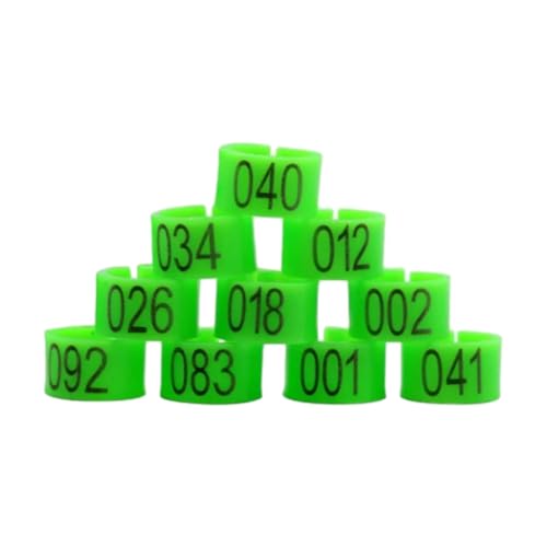 200 Stück Kunststoff-Fußringe für Geflügel, Vögel, Tauben, Hühner, Gänse, Trainings- und Identifikationszubehör,Grün,Einheitsgrösse 200 Stück Kunststoff-Fußringe für Geflügel, Vögel, Tauben, Hühner, Gänse, Trainings- und Identifikationszubehör,Grün,Einheitsgrösse von Taconey
