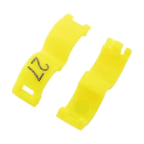 30 Stück 2,7 mm/3 mm/4 mm/4,5 mm/5 mm nummerierter Kunststoffclip-Vogelfußring für kleine Kanarienvogeltaubenpapageienbeinbänder,Gelb,4,5 mm von Taconey