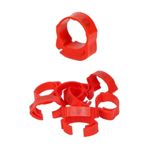 50 Stück nummerierte, ansteckbare Beinbänder aus Kunststoff für Geflügel, geeignet zur Beinkennzeichnung von Hühnern, Enten, Gänsen und Papageien.,Rot,50 Stück 50 Stück nummerierte, ansteckbare Beinbänder aus Kunststoff für Geflügel, geeignet zur Beinkennzeichnung von Hühnern, Enten, Gänsen und Papageien.,Rot,50 Stück von Taconey