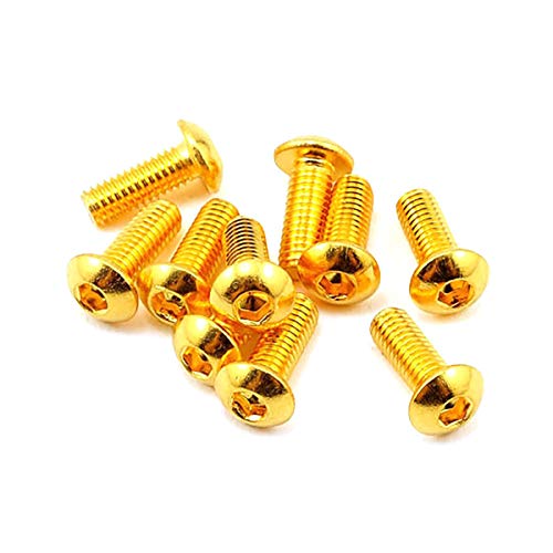 Halbrundkopf Plating Titanium Gold Rundkopfschrauben M2/M2.5/M3/M4/M5 Inneres Sechseck M4x16mm, 20Pcs von Tactfulw