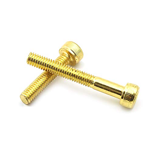 M2/M2.5/M3/M4/M5 Inneres Sechseck Titanium-Gold überzogen Sechskant Rändelkappe Cup Kopfschraube Bolzen M3x20mm (FT), 10Pcs von Tactfulw