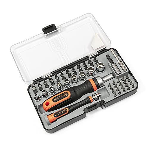 TACTIX Ratschen Bit & Stecknuss Set 57-tlg. Ratschenkasten Nusskasten Bit Satz von TACTIX