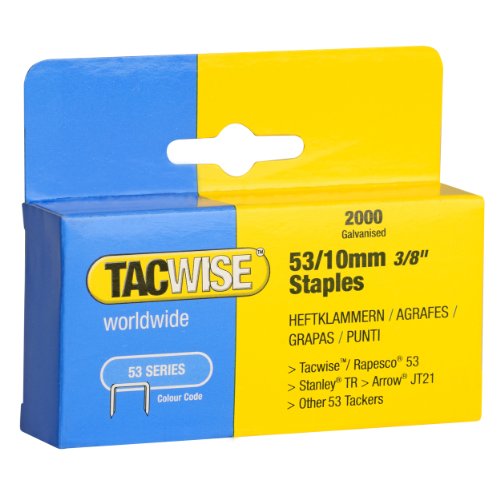 Tacwise 0336 Heftklammern verzinkt 53/10 mm, 2000 Stück von TACWISE