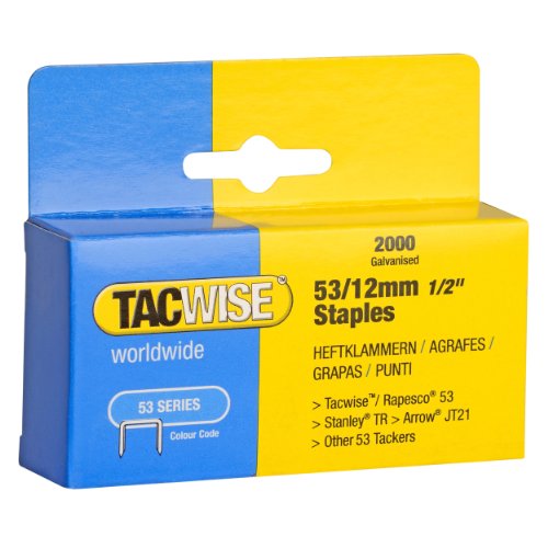 Tacwise 0337 Heftklammern verzinkt 53/12 mm, 2000 Stück von TACWISE