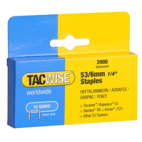 Tacwise 0334 Typ 53 / 6 mm Verzinkte Heftklammern, 2000 Stück von TACWISE