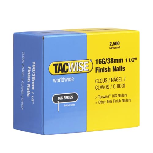 Tacwise 0296 Nägel Verzinkt (16G/38mm ,2.500 Stück pro Verpackung) von TACWISE