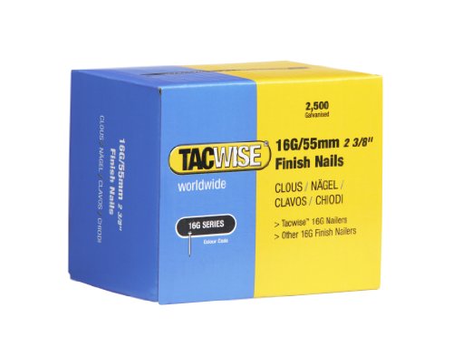 Tacwise 0299 Typ 16G / 55 mm Verzinkte Nägel, Packung mit 2500 Stück von TACWISE