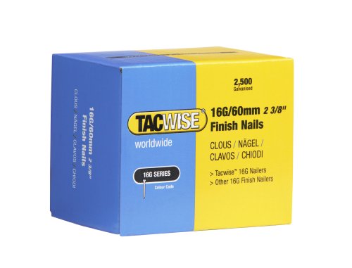 Tacwise 0300 Typ 16G / 60 mm Verzinkte Nägel, Packung mit 2500 Stück von TACWISE