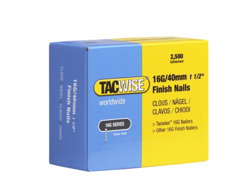 Tacwise 0319 Typ 16G / 40 mm Verzinkte Nägel, Packung mit 2500 Stück, Silber von TACWISE