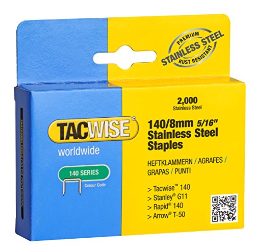 Tacwise 1216 Edelstahlklammern 140/8mm (2.000 Stück), Silber von TACWISE