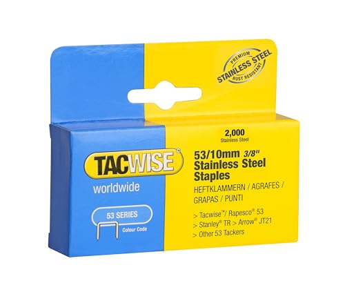 TACWISE 1270 Typ 53/10mm Edelstahlklammern, 10mm, 2000 Stück von TACWISE
