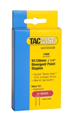 Tacwise 0289 Typ 91/30mm verzinkte Heftklammern, 1000 Stück von TACWISE