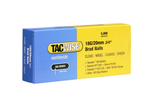 TACWISE 0395 Stauchkopfnägel Brad Typ 18G / 15 mm, verzinkt, Silberfarbig, 5000 Stück von TACWISE