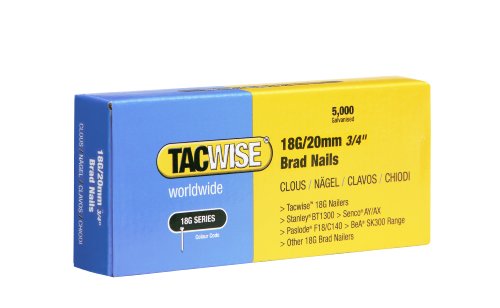 Tacwise 0395 Stauchkopfnägel Brad Typ 18G / 15 mm, verzinkt, Silberfarbig, 20mm, 5000 Stück von TACWISE