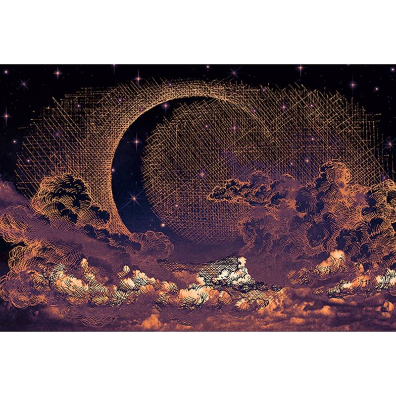 Fototapete Himmel M1-No.60202 | Digitaldruck | Orange | Lila | Mond von Tadessi