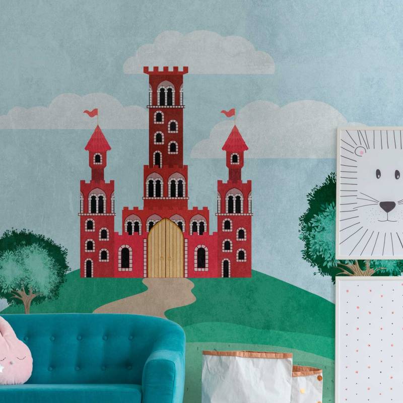 Fototapete Landschaft M1-No.10318 | Digitaldruck | Grün | Blau | Baum | Kinderzimmer | Schloss von Tadessi